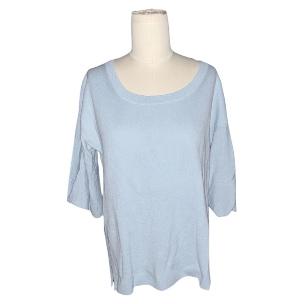 J. Crew Light Blue 3/4  Dramatic Sleeve Sweater